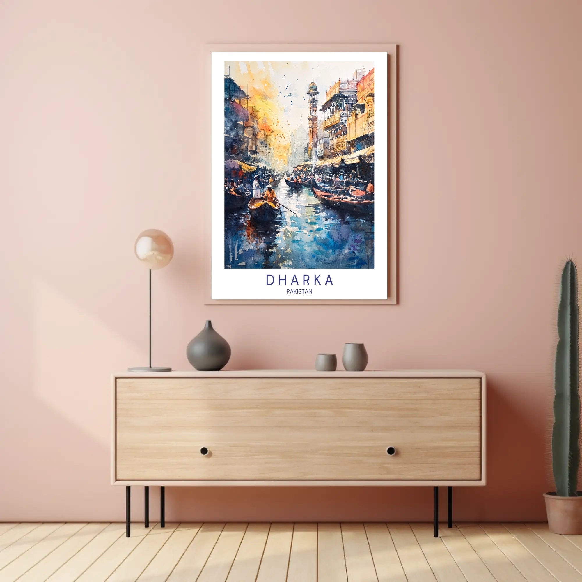Pakistani Cityscape Watercolor Art - Urban or Cityscape Poster PosterGoat