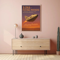Flying Potato Experimental Aviation Humor Futuristic Sci-Fi Poster