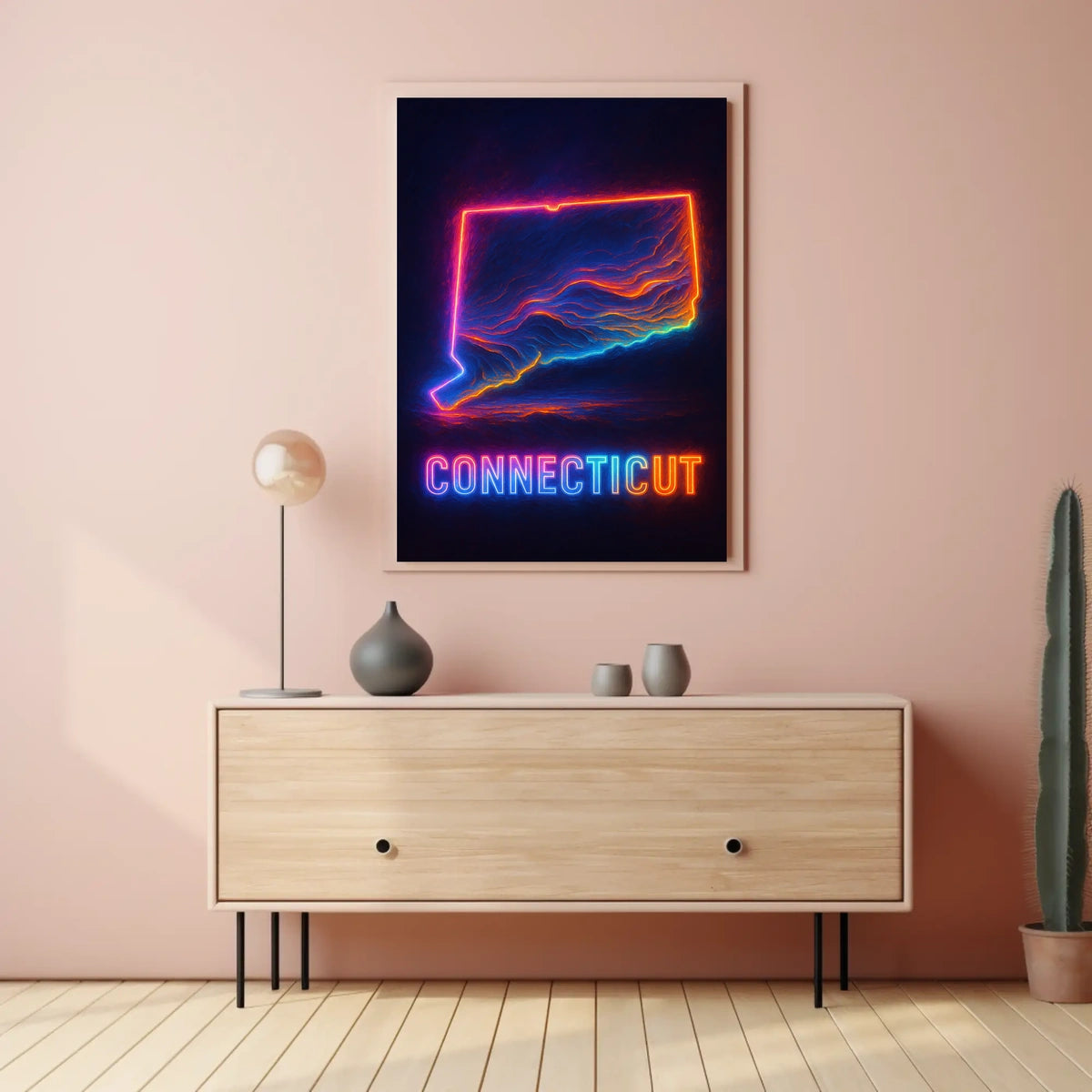 Neon Connecticut Poster
