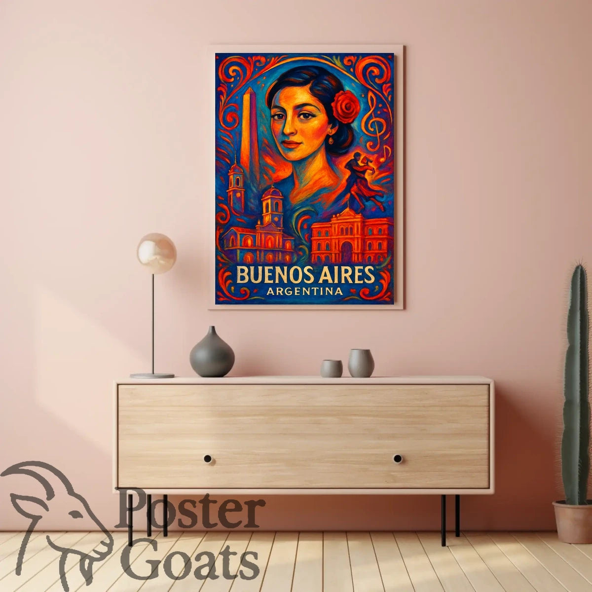 Buenos Aires Tango Art Deco Vintage Travel Poster
