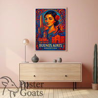 Buenos Aires Tango Art Deco Vintage Travel Poster