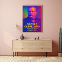Grover Cleveland 24th President of the United States Neon Gradient Overlay Poster