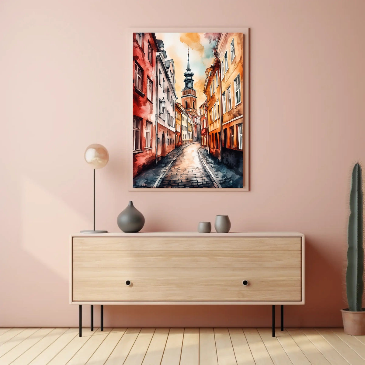 Latvia Riga Old Town and St Peters Church View Poster