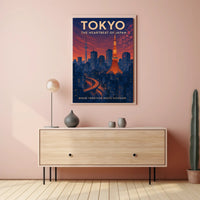 Tokyo Travel Poster Modern City Wall Art Print