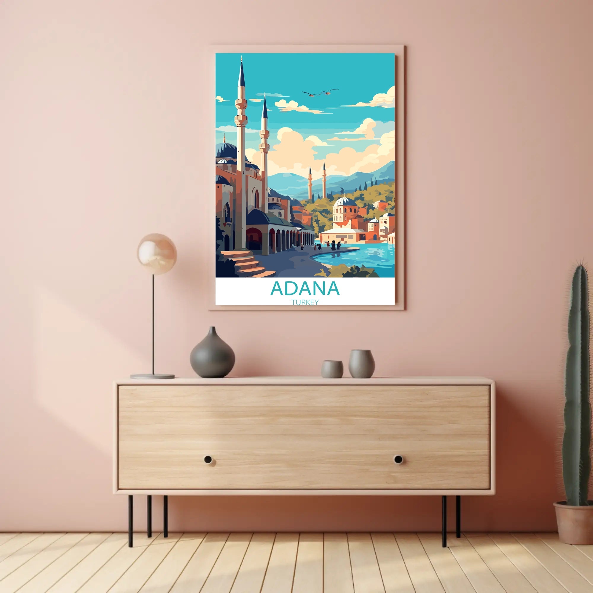 Vibrant Adana Cityscape Poster: A Modern Architectural Scene