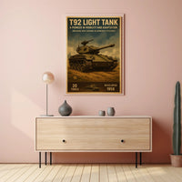 T92 Light Tank Military Recruitment Poster