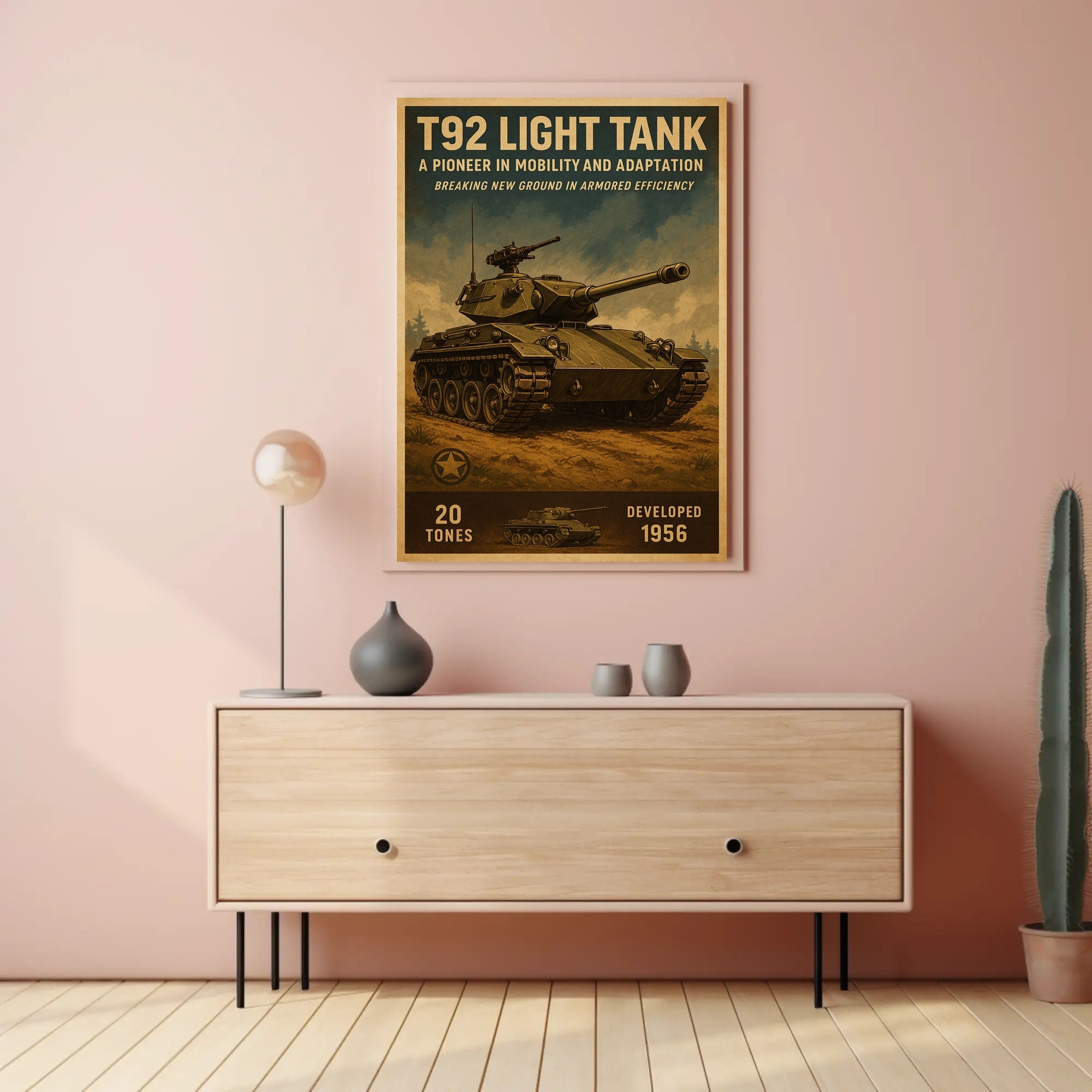 T92 Light Tank Military Recruitment Poster