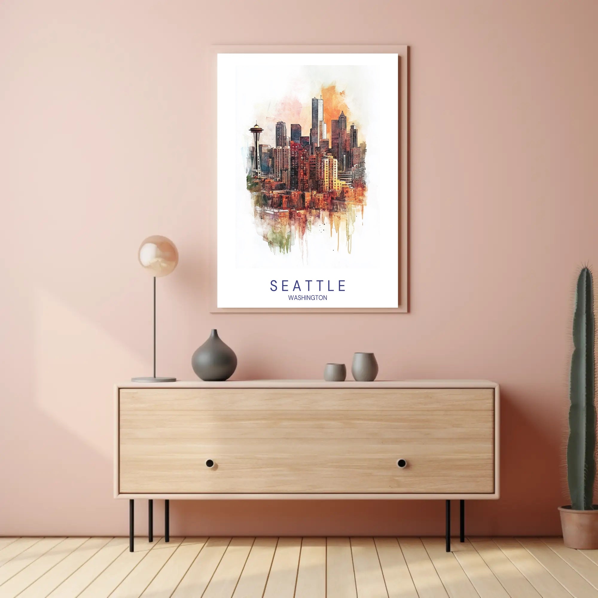 Seattle Skyline Art Poster PosterGoat