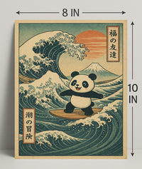 Pandas Surfing Adventure Poster PosterGoat