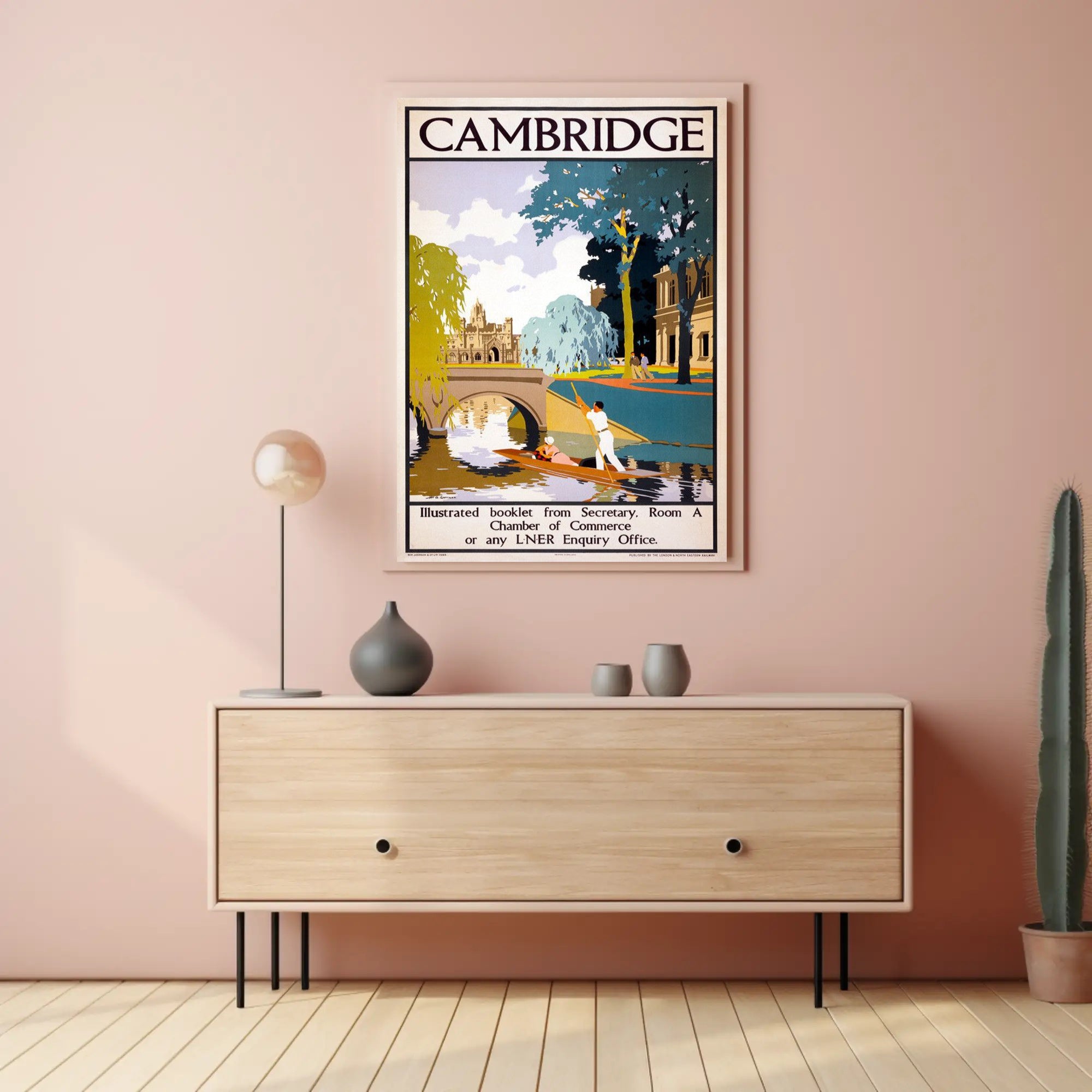 Cambridge Scenic Vintage Travel Poster PosterGoat