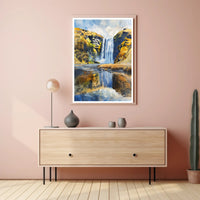 Skógafoss Waterfall Poster PosterGoat