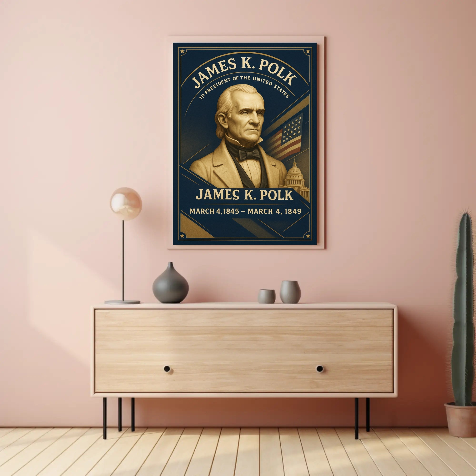 James K. Polk Patriotic Historical or Presidential Poster PosterGoat