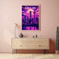 Dallas Skyline at Dusk Poster