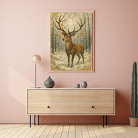 Winter Stag Nature And Landscape Photography Realism Art Poster