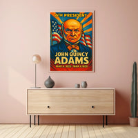 John Quincy Adams 6th President of the United States Colorful Comic Book Style Poster