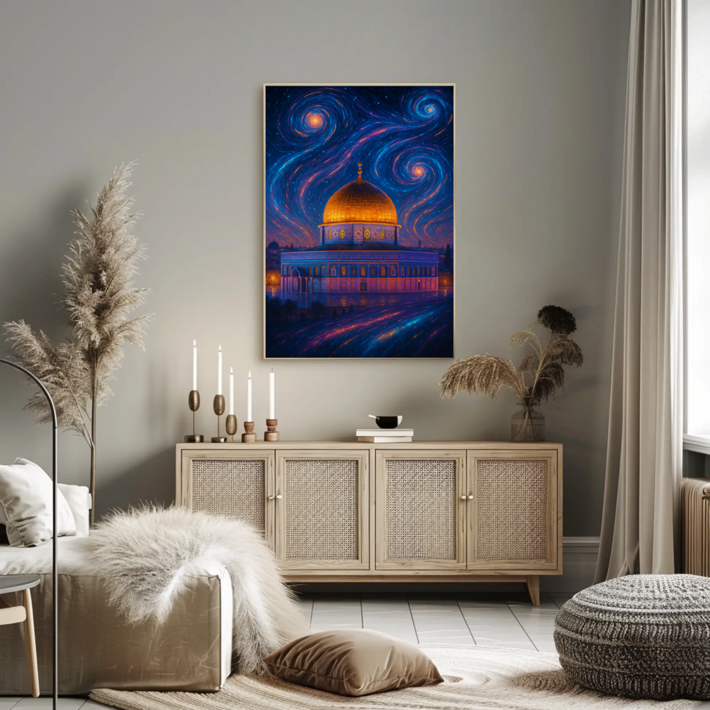 Dome of the Rock Starry Night Heritage Poster