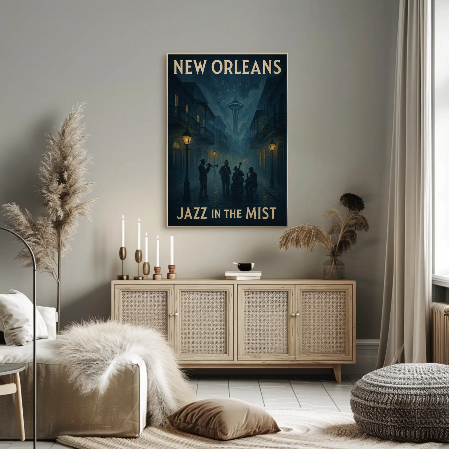 New Orleans Jazz Mist Travel Poster