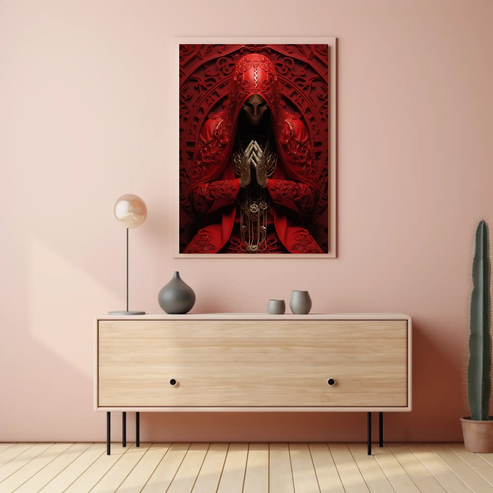 The Enigmatic Figure In Red Poster PosterGoat