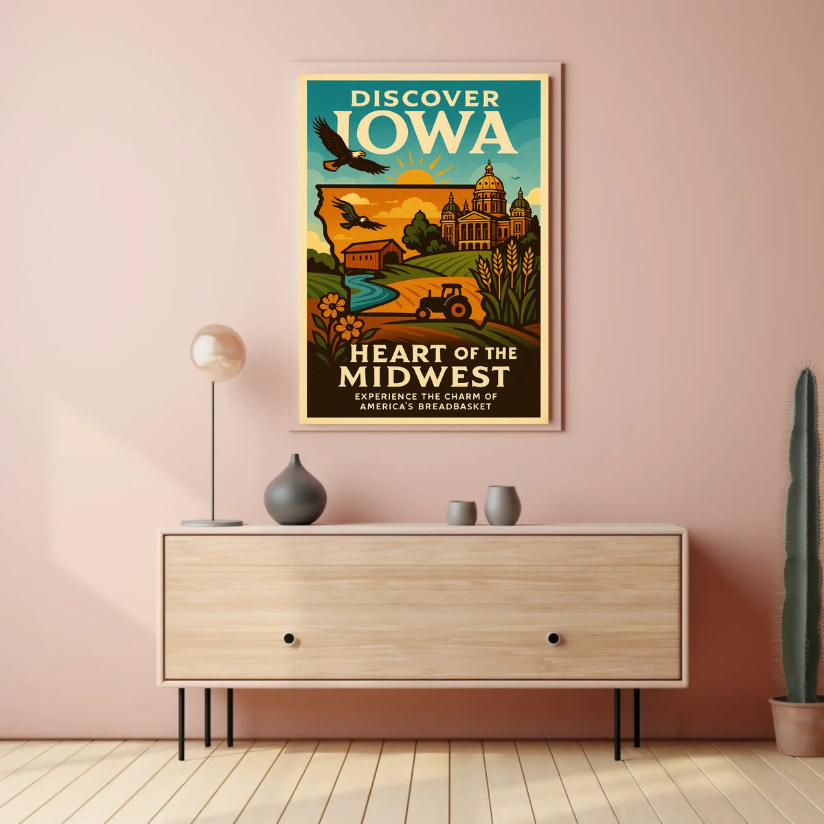 Discover Iowa Heart of the Midwest Poster