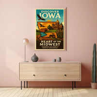 Discover Iowa Heart of the Midwest Poster