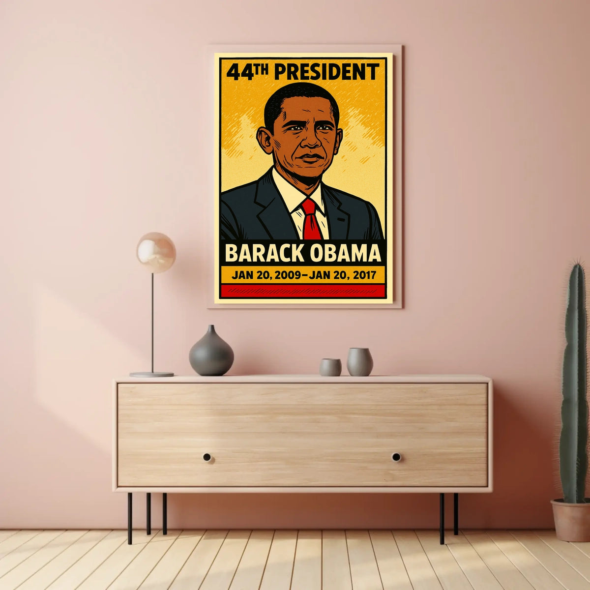 Barack Obama 44th President of the United States Inked Comic Style Poster