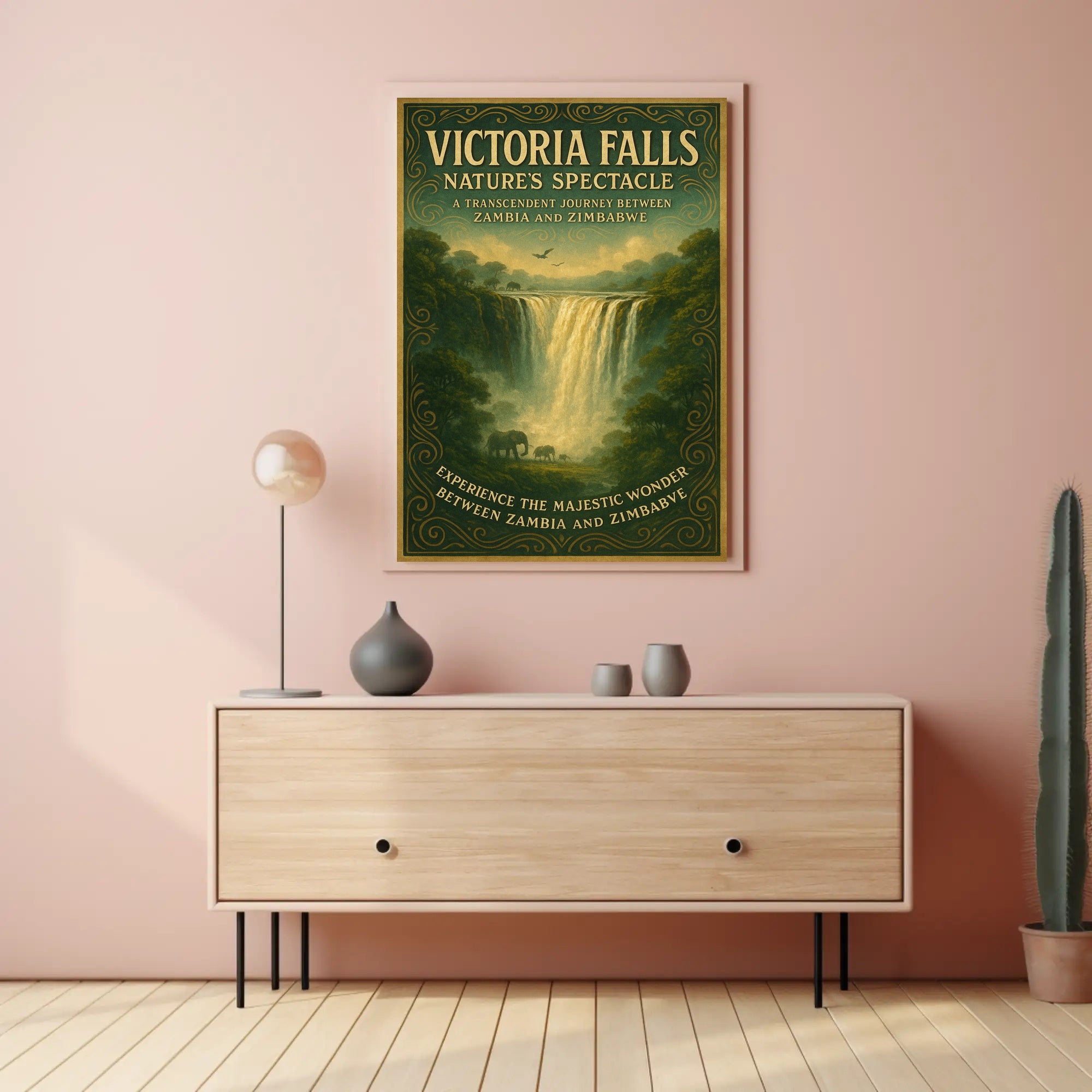 Victoria Falls Nature's Spectacle Vintage Travel Poster
