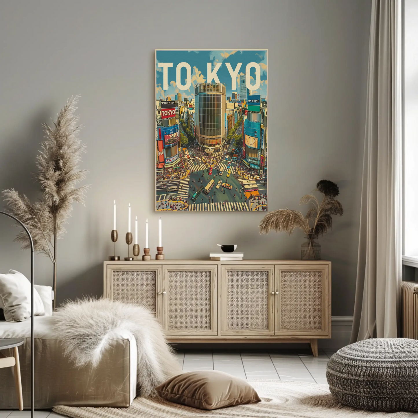 Tokyo Shibuya Crossing Urban Life Travel Poster