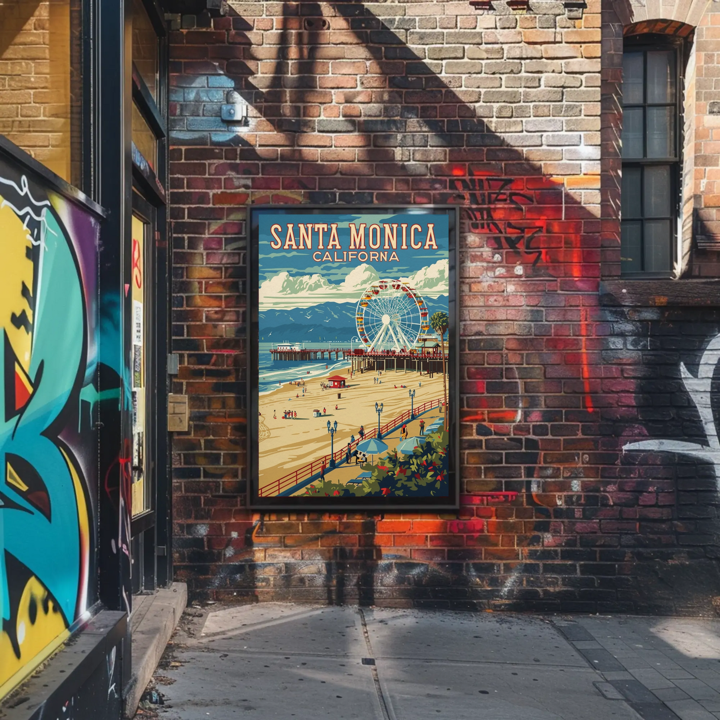 Santa Monica California Vintage Poster
