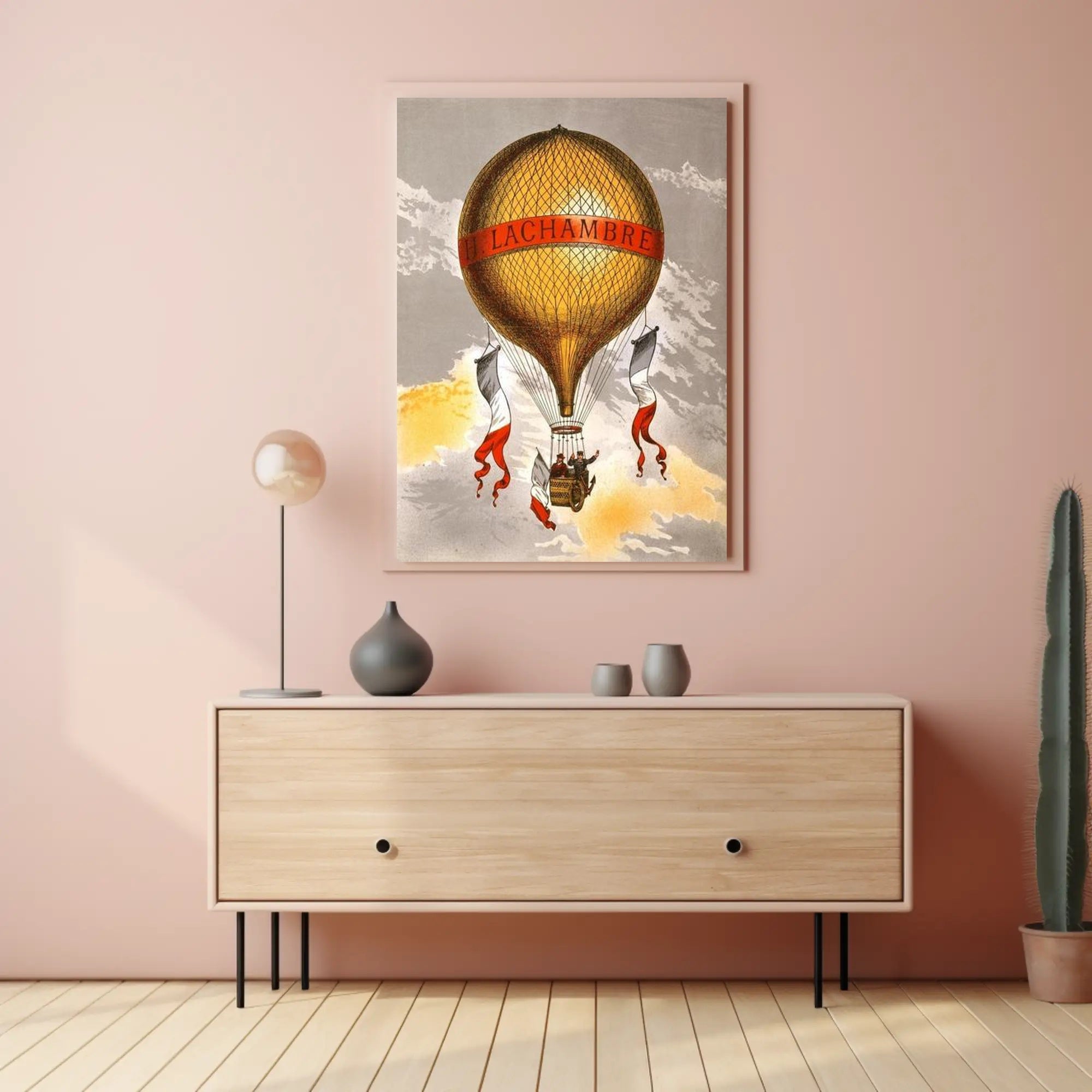 Vintage Hot Air Balloon Illustration Poster PosterGoat