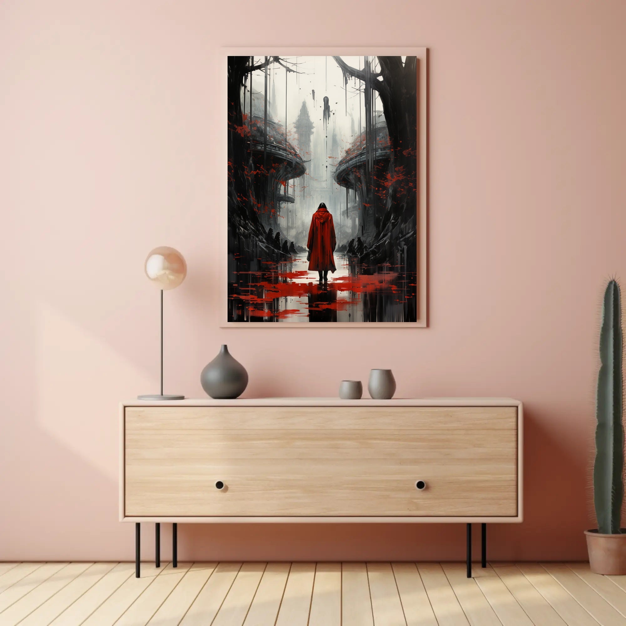 The Red Cloak In A Dystopian Realm Poster