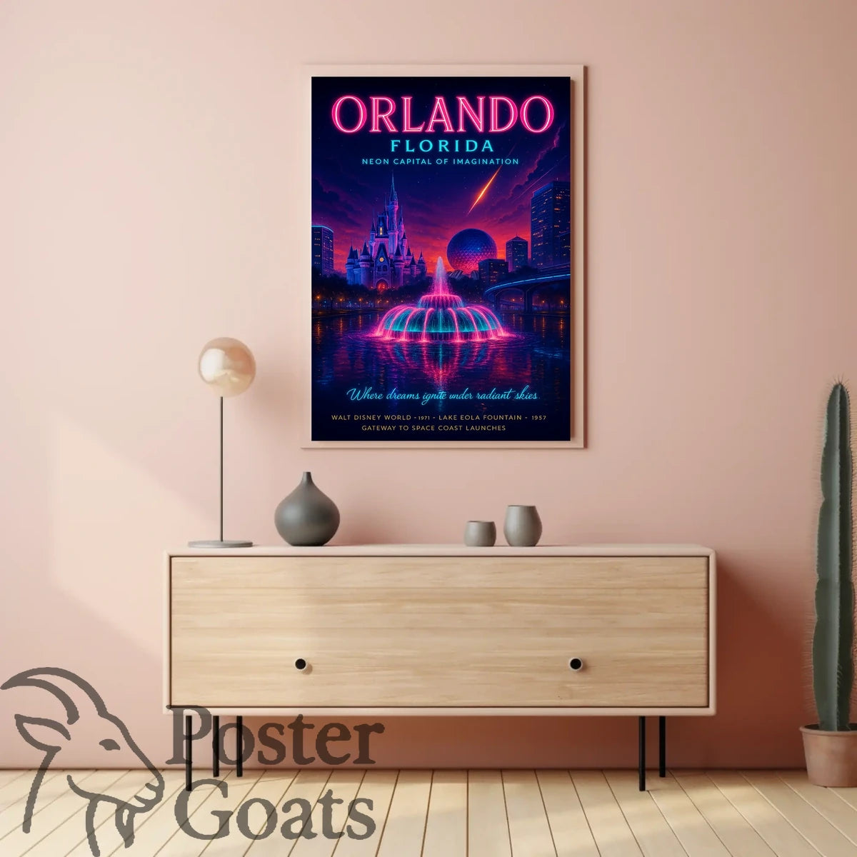 Orlando Neon Fantasy Travel Poster