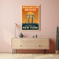 Brooklyn Bridge Gateway Poster Modern Travel Wall Art