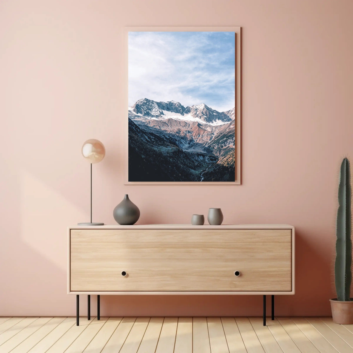 Majestic Alpine Landscape Photorealistic Mountain Poster