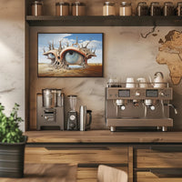 Surreal Desert Eye Art in Artistic Poster