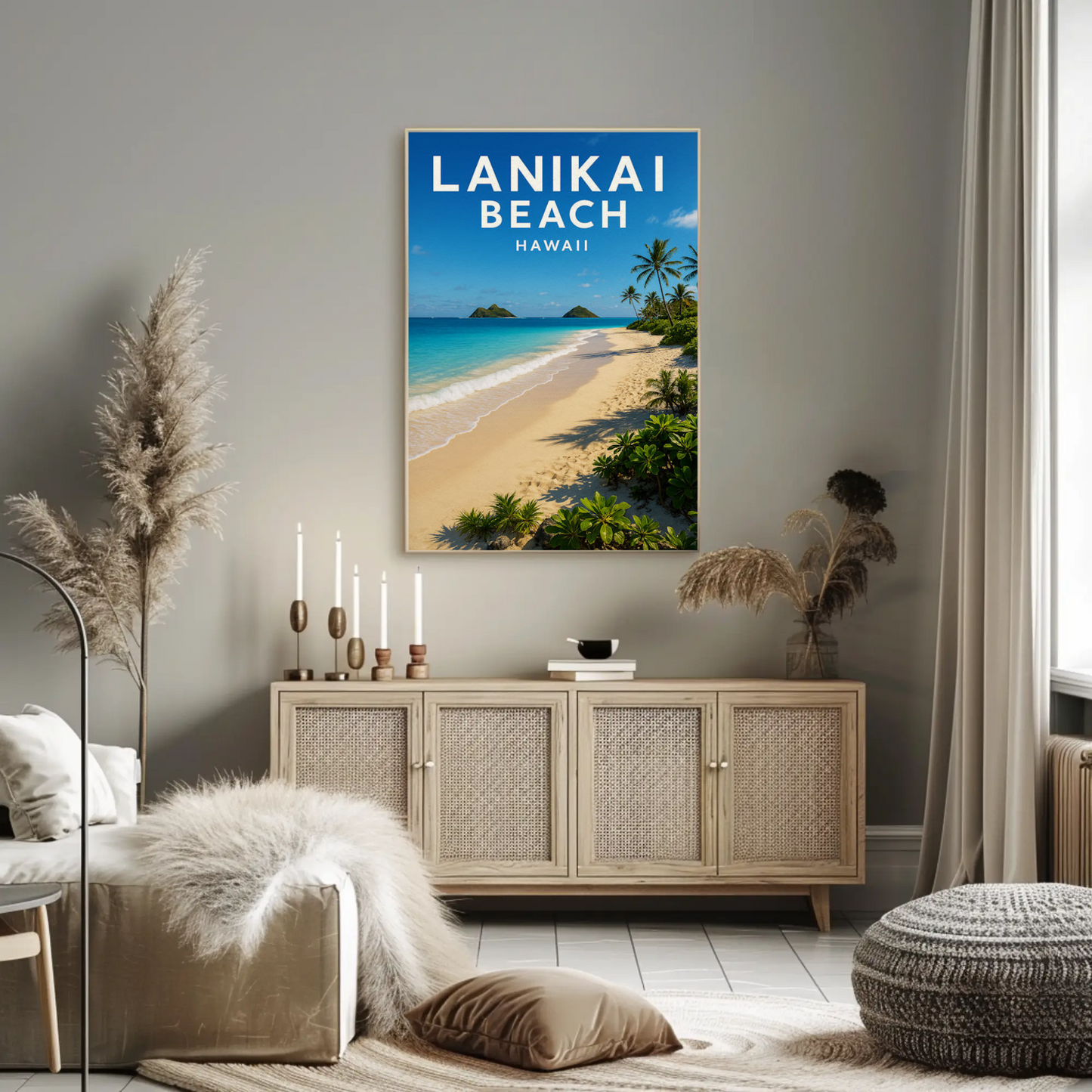 Lanikai Beach Hawaii Turquoise Waters Scenic Poster