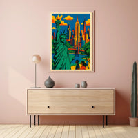 New York City Skyline Poster Modern Urban Wall Art