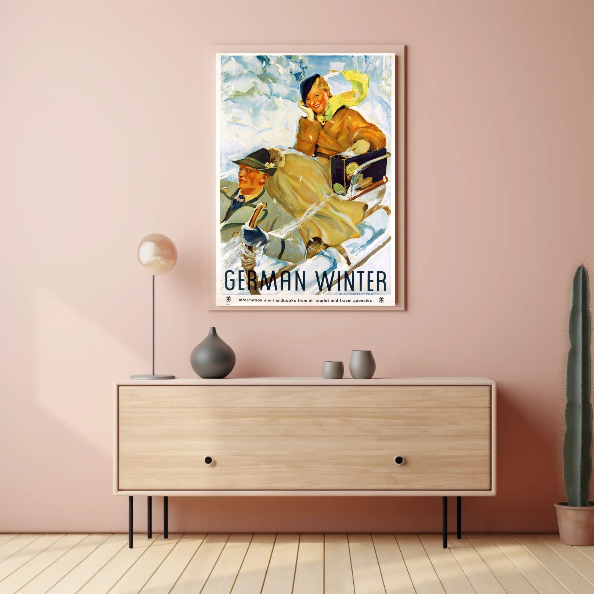 Winter Sleigh Ride Adventure Travel Poster PosterGoat