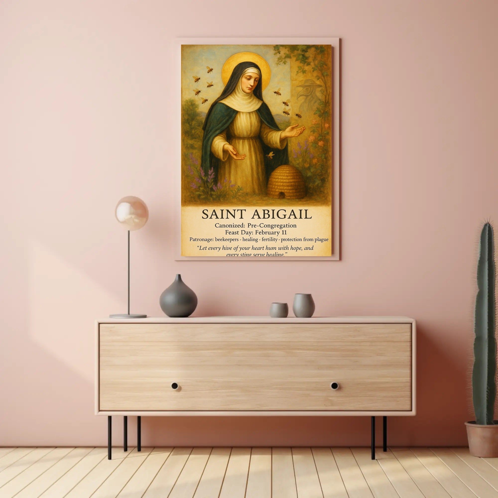 Saint Abigail Patron of Beekeepers Poster PosterGoat