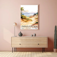 Indiana Dunes Watercolor Wall Art Poster