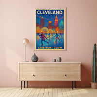 Cleveland Lakefront Glow Poster