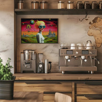 Futuristic Visionary Woman in Surreal Sci-Fi Poster