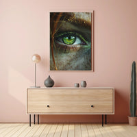 Vivid Green Eye Photorealistic Art Poster Print PosterGoat