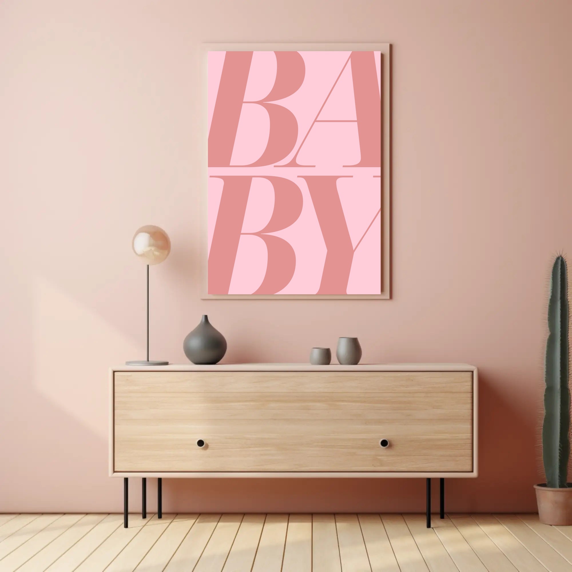 BABY Typography Nursery Decor in Minimalist Poster Style PosterGoat