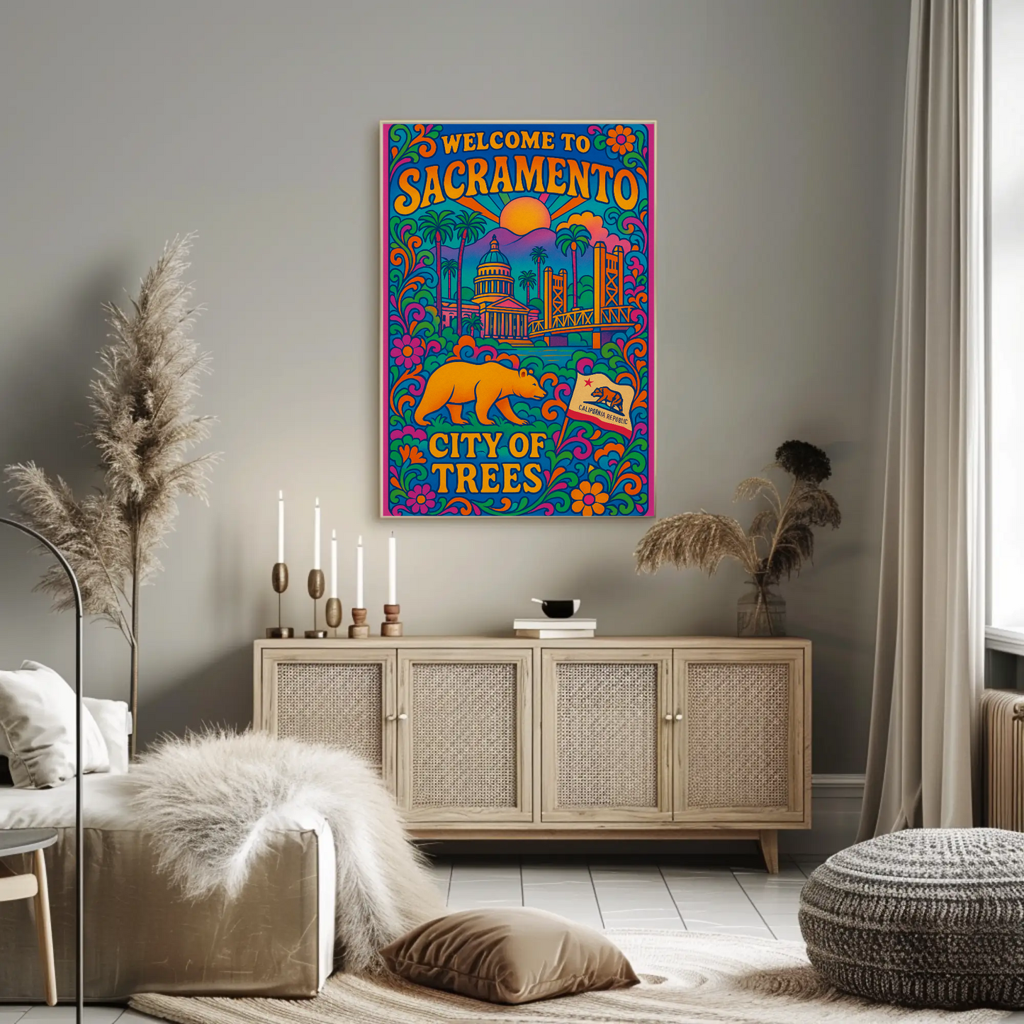 Sacramento City Of Trees Travel Poster