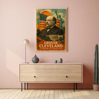 Grover Cleveland 22nd President of the United States Layered Digital Collage Poster