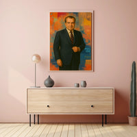 Elegant Portrait with Abstract Flair - Artistic Poster