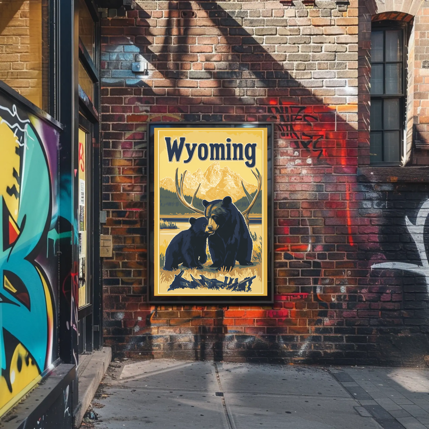 Wyoming Black Bear Vintage Poster
