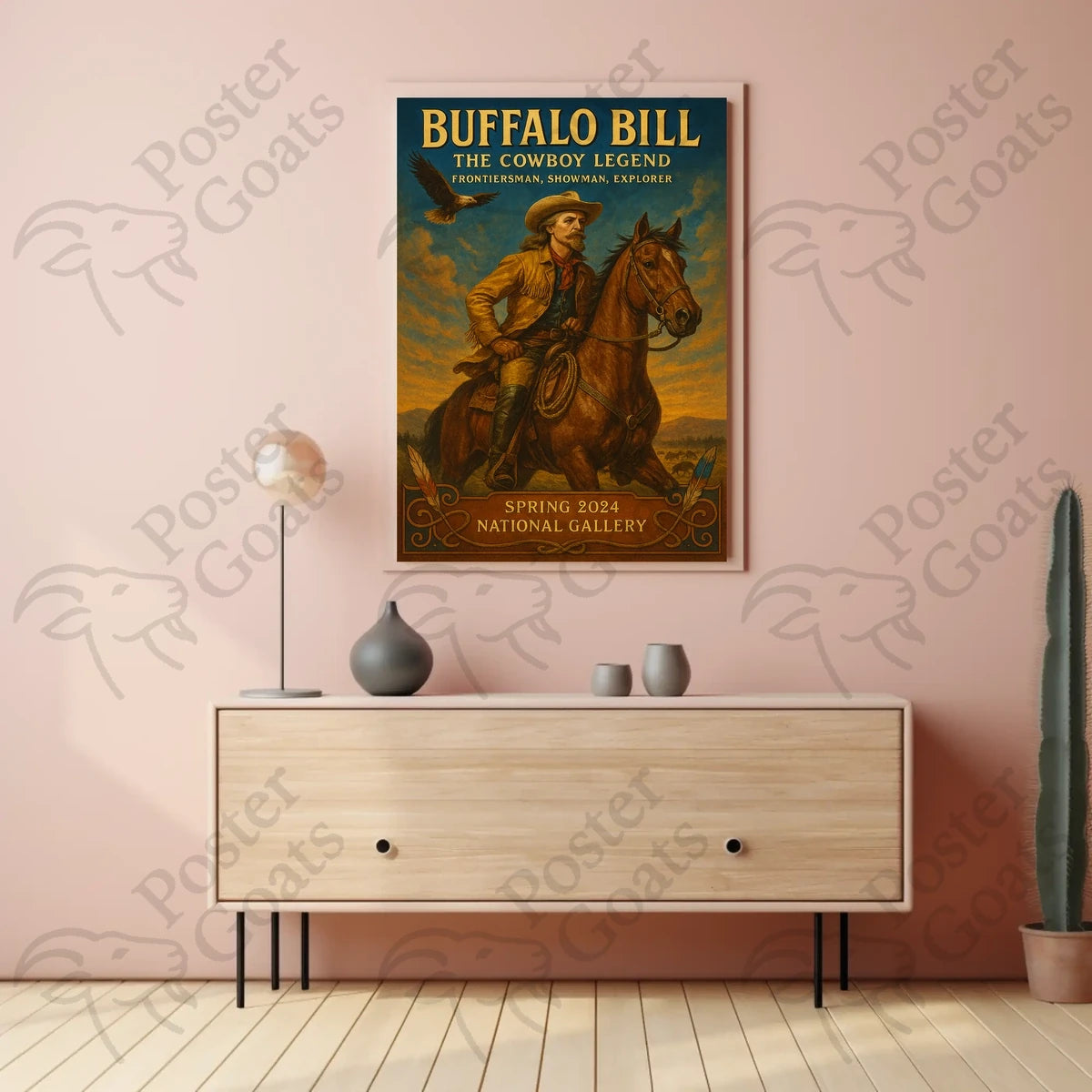Buffalo Bill Frontier Adventure Poster Vintage Wall Art