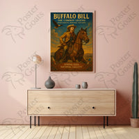 Buffalo Bill Frontier Adventure Poster Vintage Wall Art