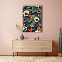Vibrant Floral Elegance: Modern Botanical Artistic Poster